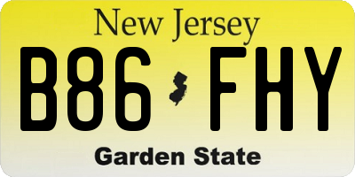 NJ license plate B86FHY