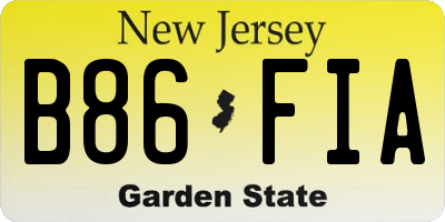 NJ license plate B86FIA