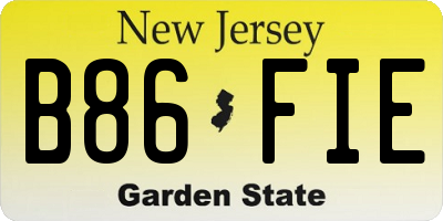 NJ license plate B86FIE