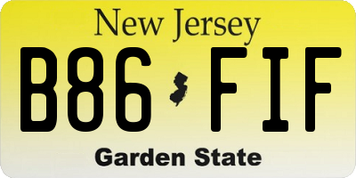 NJ license plate B86FIF