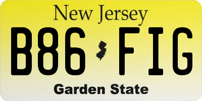 NJ license plate B86FIG