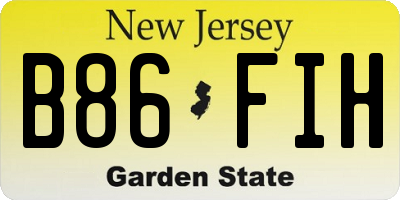 NJ license plate B86FIH