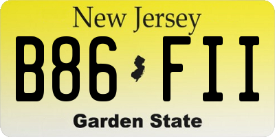 NJ license plate B86FII