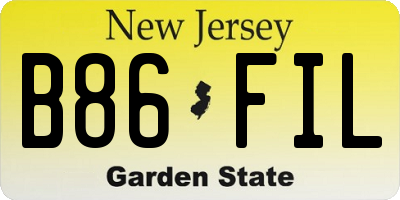 NJ license plate B86FIL