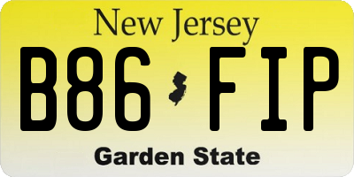 NJ license plate B86FIP