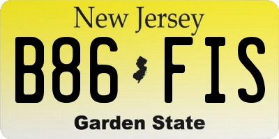 NJ license plate B86FIS
