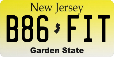 NJ license plate B86FIT