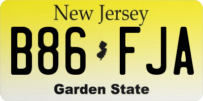 NJ license plate B86FJA