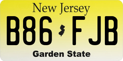 NJ license plate B86FJB
