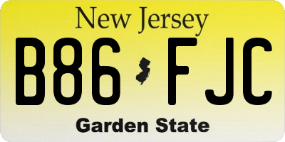 NJ license plate B86FJC