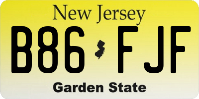 NJ license plate B86FJF