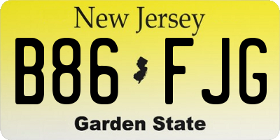 NJ license plate B86FJG