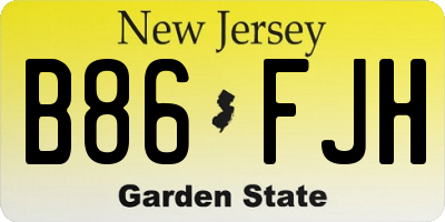 NJ license plate B86FJH