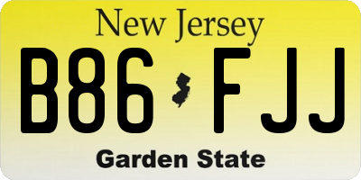NJ license plate B86FJJ