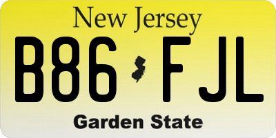 NJ license plate B86FJL