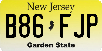 NJ license plate B86FJP