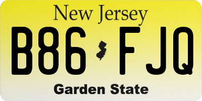 NJ license plate B86FJQ