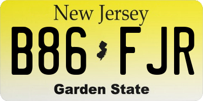 NJ license plate B86FJR