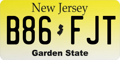 NJ license plate B86FJT