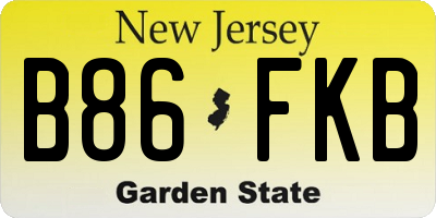 NJ license plate B86FKB