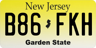 NJ license plate B86FKH
