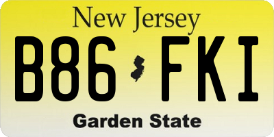 NJ license plate B86FKI