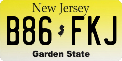 NJ license plate B86FKJ