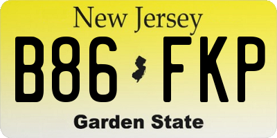 NJ license plate B86FKP