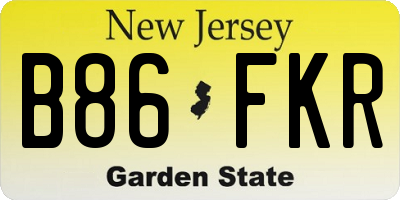 NJ license plate B86FKR
