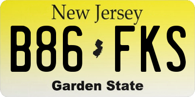 NJ license plate B86FKS