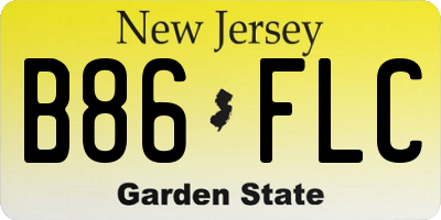 NJ license plate B86FLC