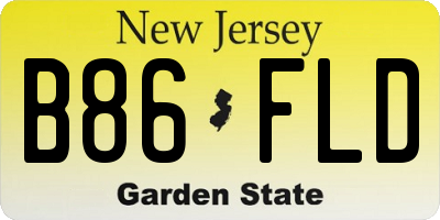 NJ license plate B86FLD