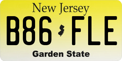 NJ license plate B86FLE