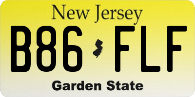 NJ license plate B86FLF