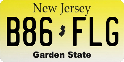 NJ license plate B86FLG