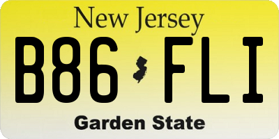 NJ license plate B86FLI