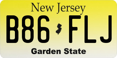 NJ license plate B86FLJ