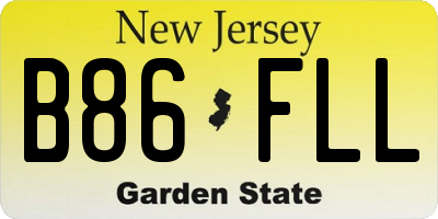 NJ license plate B86FLL