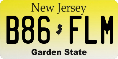 NJ license plate B86FLM