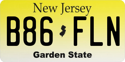 NJ license plate B86FLN