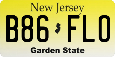 NJ license plate B86FLO