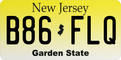 NJ license plate B86FLQ