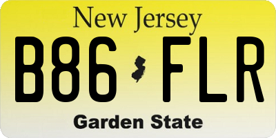 NJ license plate B86FLR