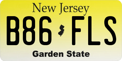 NJ license plate B86FLS