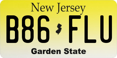NJ license plate B86FLU