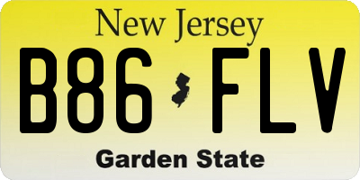 NJ license plate B86FLV