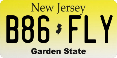 NJ license plate B86FLY