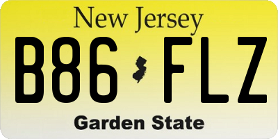 NJ license plate B86FLZ
