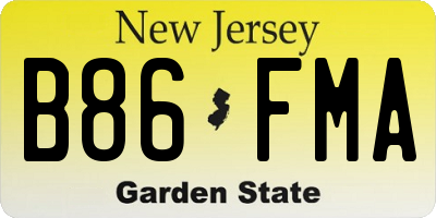 NJ license plate B86FMA
