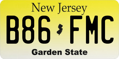 NJ license plate B86FMC